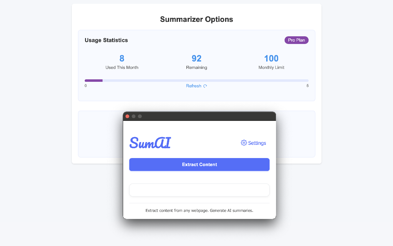 SumAI Extension Preview